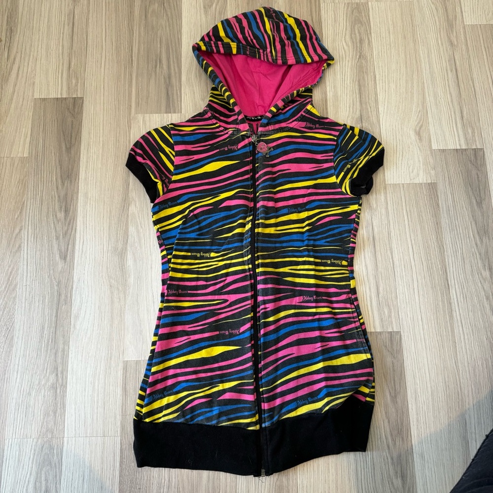Abbey Dawn by Avril Lavigne Zebra Print Short Sleeve Hoodie